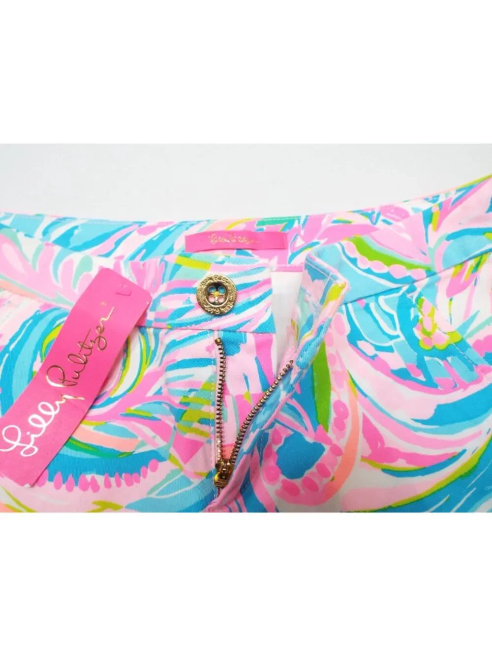 Lilly Pulitzer Buttercup Stretch Shorts Carnivale Coral Size 2 NWT
